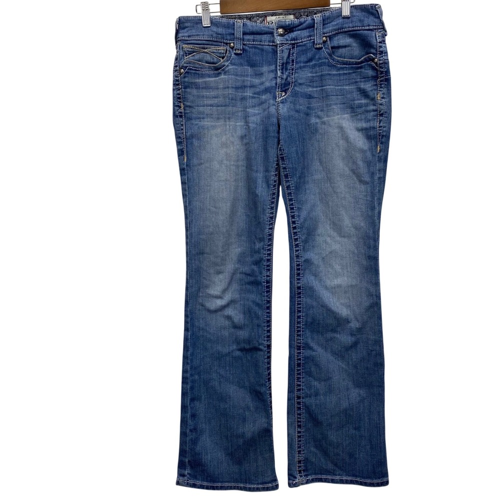 Ariat REAL Denim Bootcut Jeans Womens 31R Medium Wash 10016202 Mid Rise Stretch